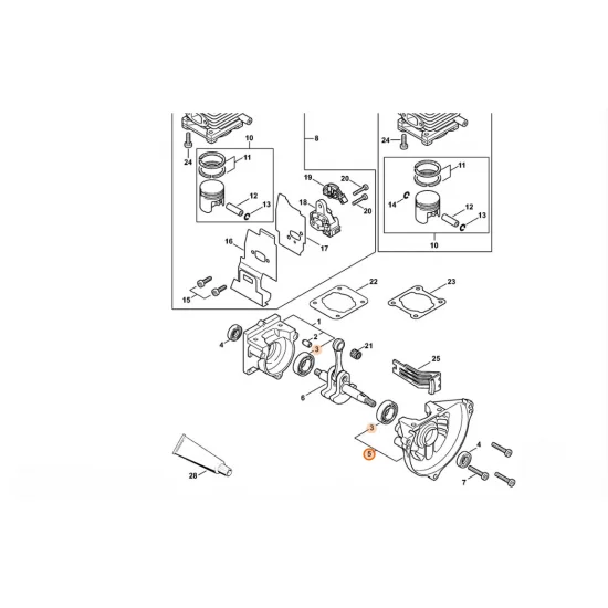 STIHL  Połówka skrzyni korbowej, strona 4137 020 2601
